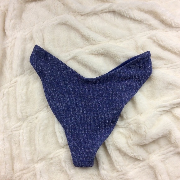 NWOT Beach Riot Vanessa bikini bottom sapphire sparkle glitter 12072 - Picture 6 of 9